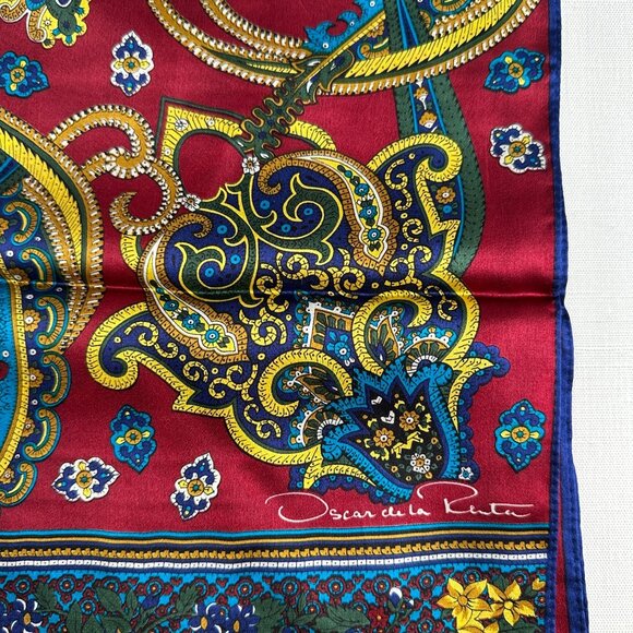 Oscar de la Renta Paisley Scarf NWT - Picture 4 of 10